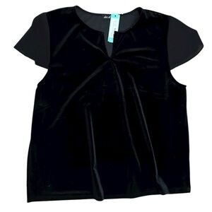 Women’s Dee Elly Black Velvet Flutter Sleeve Holiday Top NWT Plus Size XXL